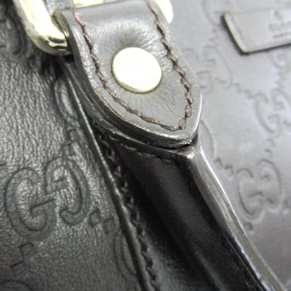 Gucci Guccissima Women's Leather Handbag Dark Brown 592-020125 - Picture 6 of 10